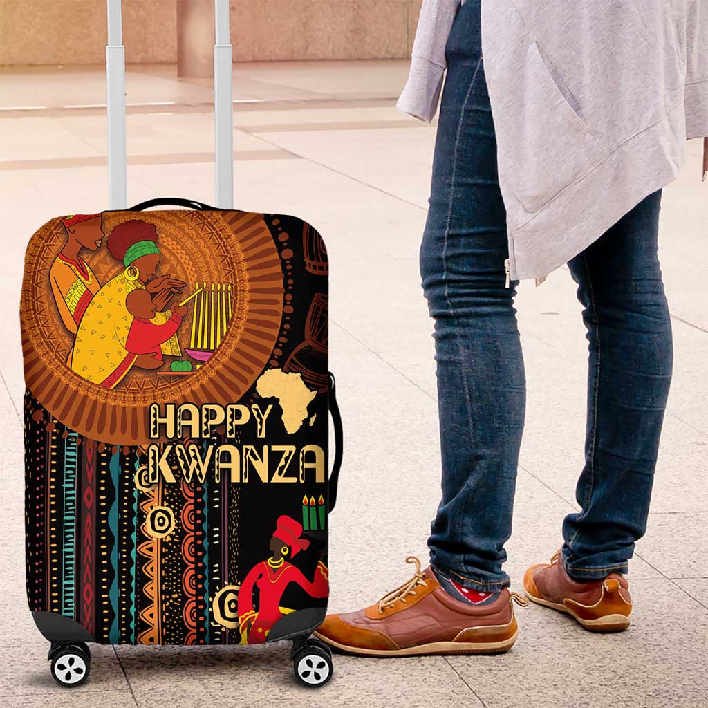 Happy Kwanzaa African Tribal Pattern Luggage Cover - Wonder Print Shop