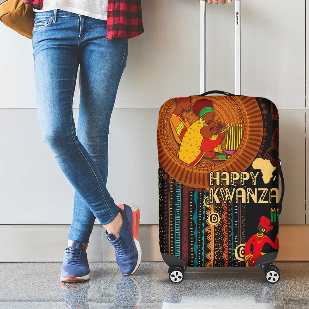 Happy Kwanzaa African Tribal Pattern Luggage Cover - Wonder Print Shop