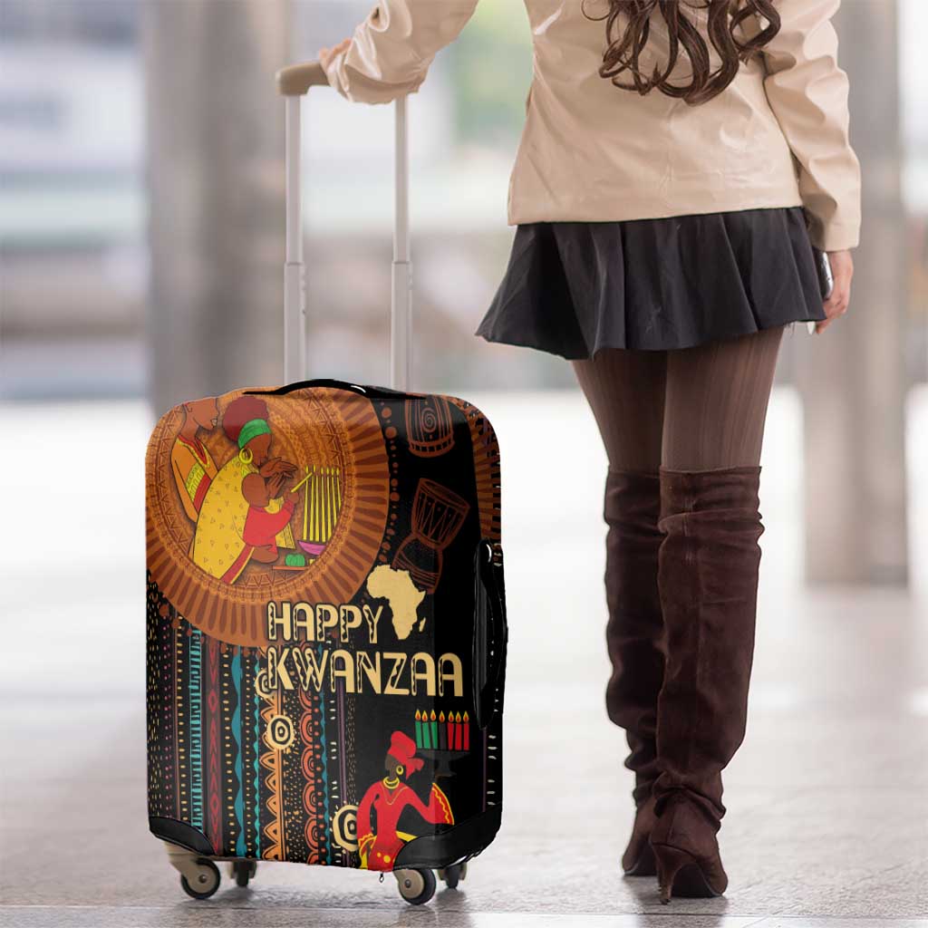 Happy Kwanzaa African Tribal Pattern Luggage Cover - Wonder Print Shop