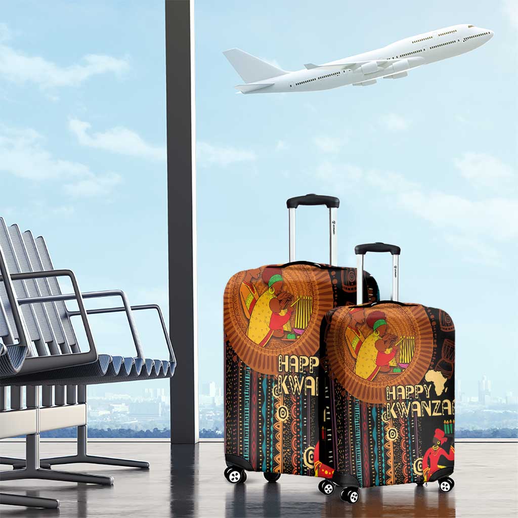 Happy Kwanzaa African Tribal Pattern Luggage Cover - Wonder Print Shop