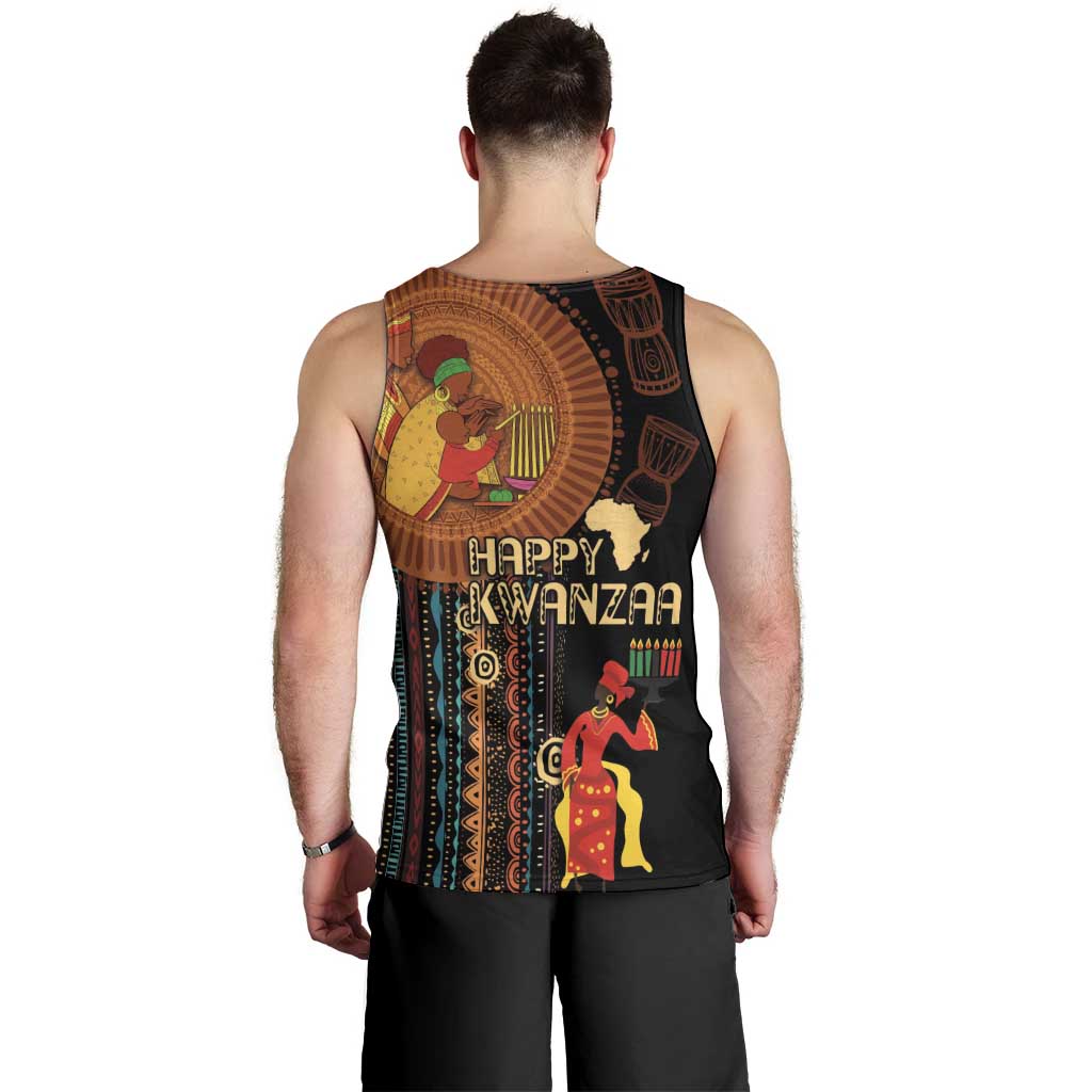 Happy Kwanzaa African Tribal Pattern Men Tank Top - Wonder Print Shop