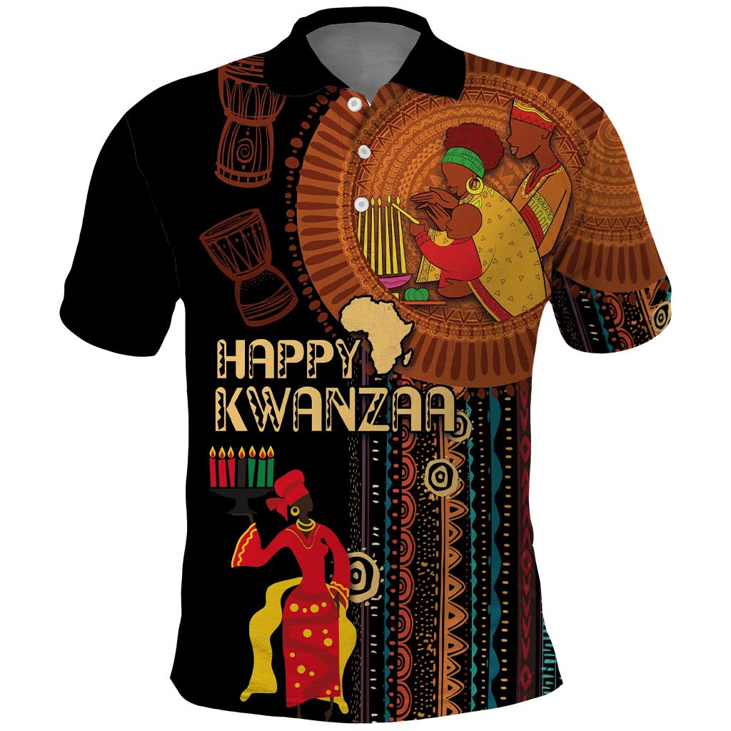Happy Kwanzaa African Tribal Pattern Polo Shirt - Wonder Print Shop
