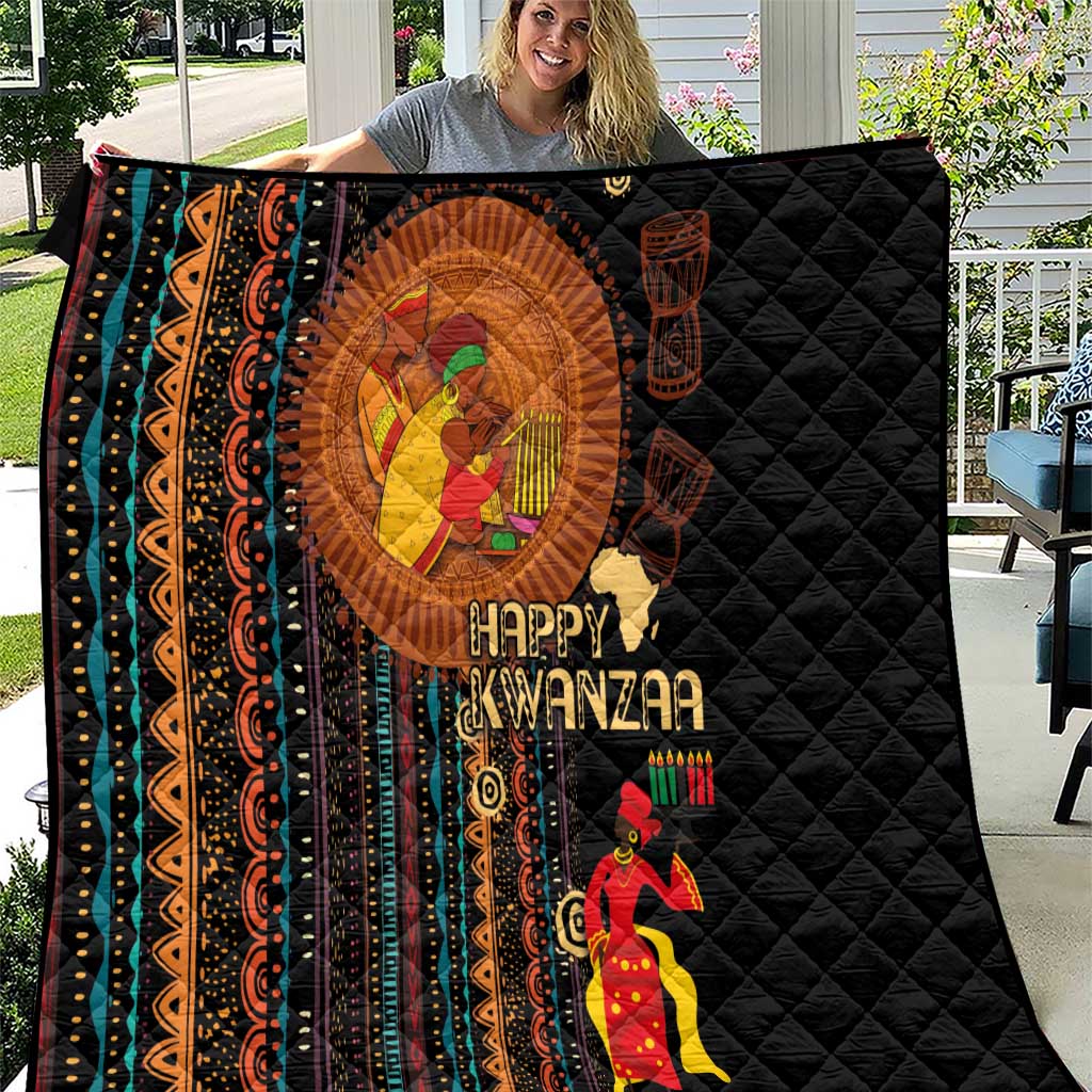 Happy Kwanzaa African Tribal Pattern Quilt - Wonder Print Shop