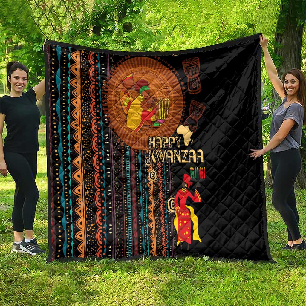 Happy Kwanzaa African Tribal Pattern Quilt - Wonder Print Shop
