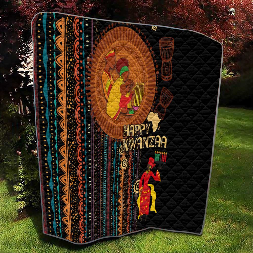 Happy Kwanzaa African Tribal Pattern Quilt - Wonder Print Shop