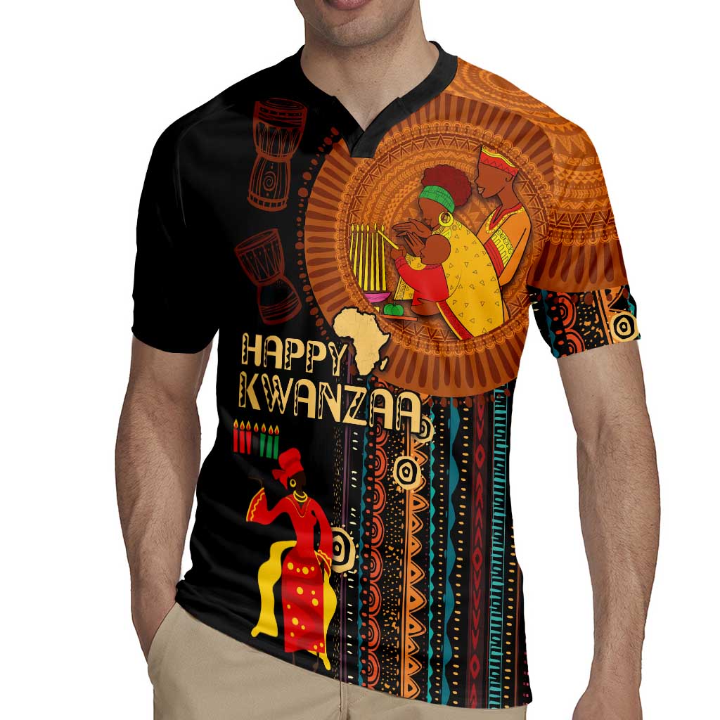 Happy Kwanzaa African Tribal Pattern Rugby Jersey - Wonder Print Shop