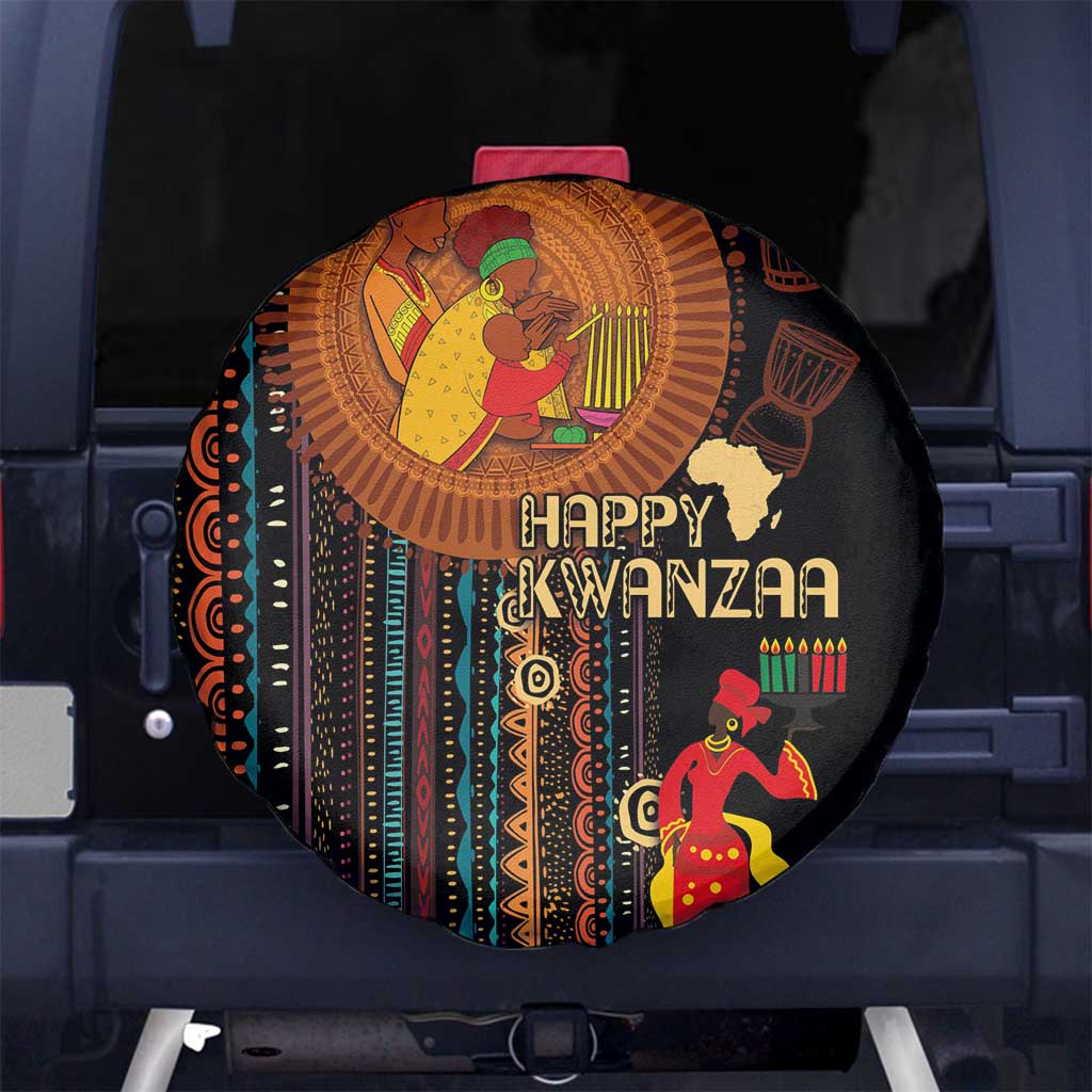 Happy Kwanzaa African Tribal Pattern Spare Tire Cover - Wonder Print Shop