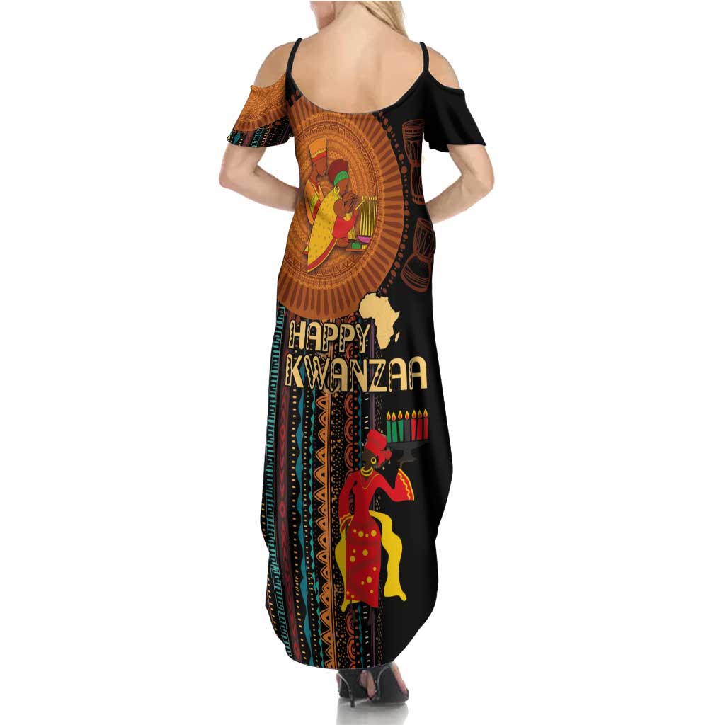 Happy Kwanzaa African Tribal Pattern Summer Maxi Dress - Wonder Print Shop