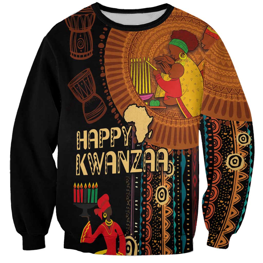 Happy Kwanzaa African Tribal Pattern Sweatshirt - Wonder Print Shop
