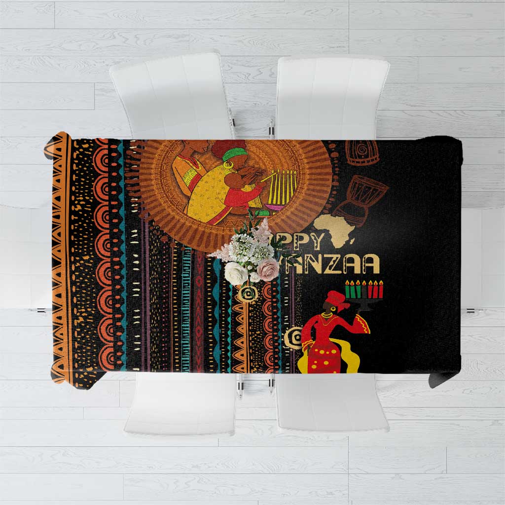 Happy Kwanzaa African Tribal Pattern Tablecloth - Wonder Print Shop
