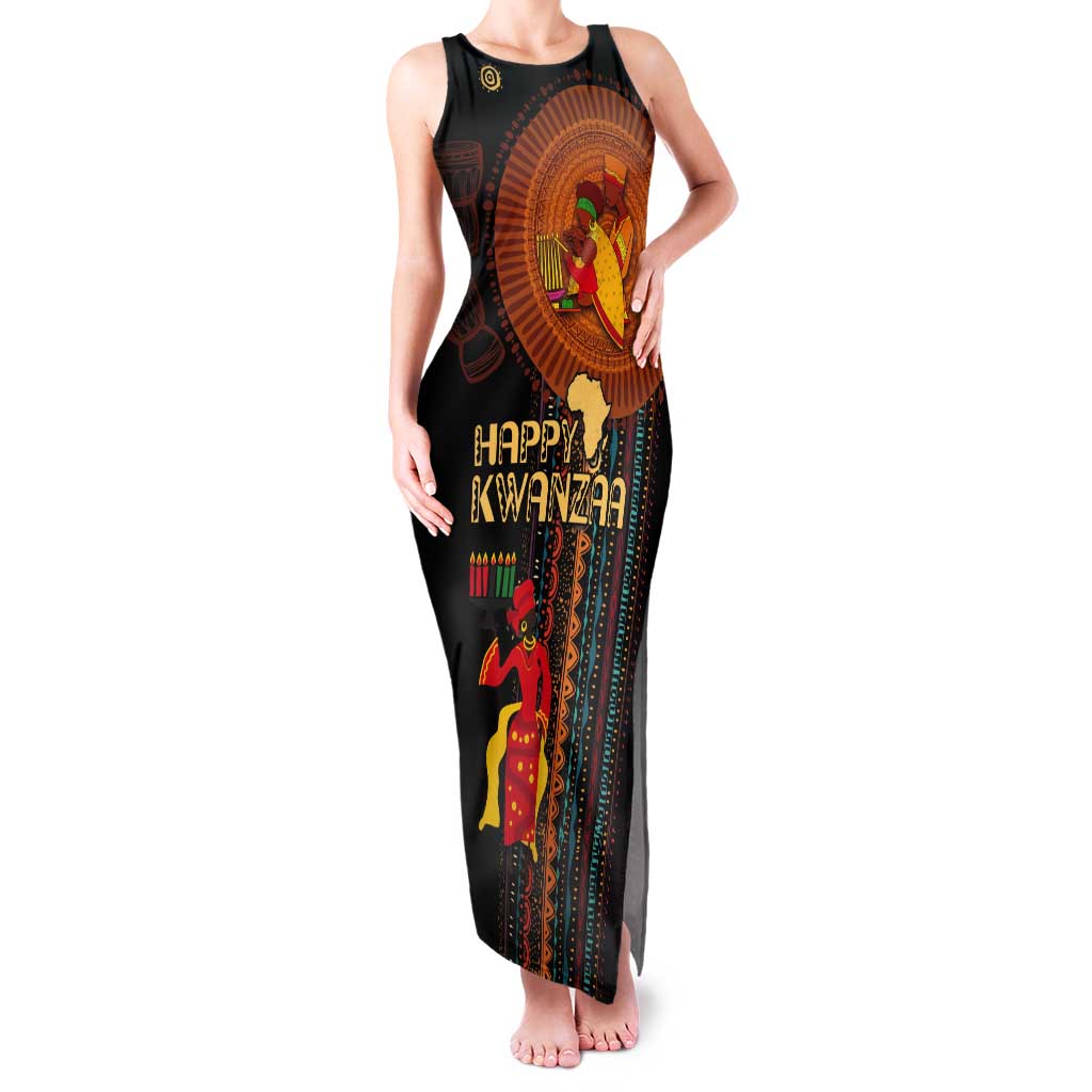 Happy Kwanzaa African Tribal Pattern Tank Maxi Dress - Wonder Print Shop