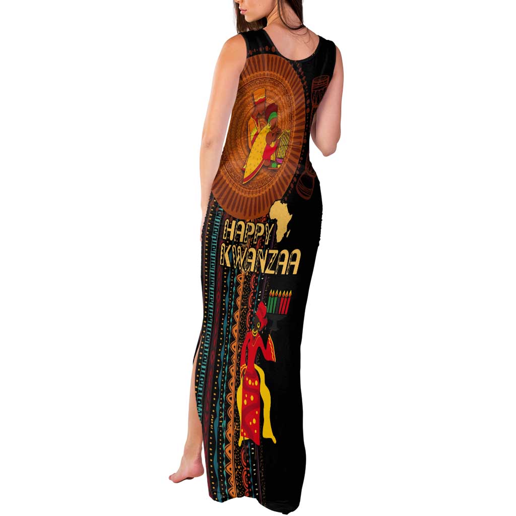 Happy Kwanzaa African Tribal Pattern Tank Maxi Dress - Wonder Print Shop