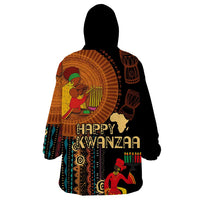 Happy Kwanzaa African Tribal Pattern Wearable Blanket Hoodie - Wonder Print Shop