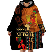 Happy Kwanzaa African Tribal Pattern Wearable Blanket Hoodie - Wonder Print Shop
