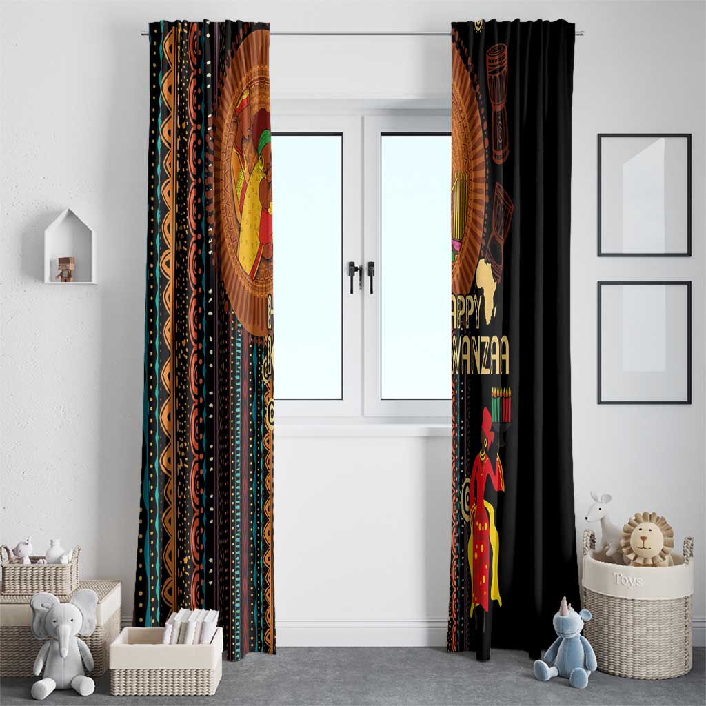 Happy Kwanzaa African Tribal Pattern Window Curtain - Wonder Print Shop