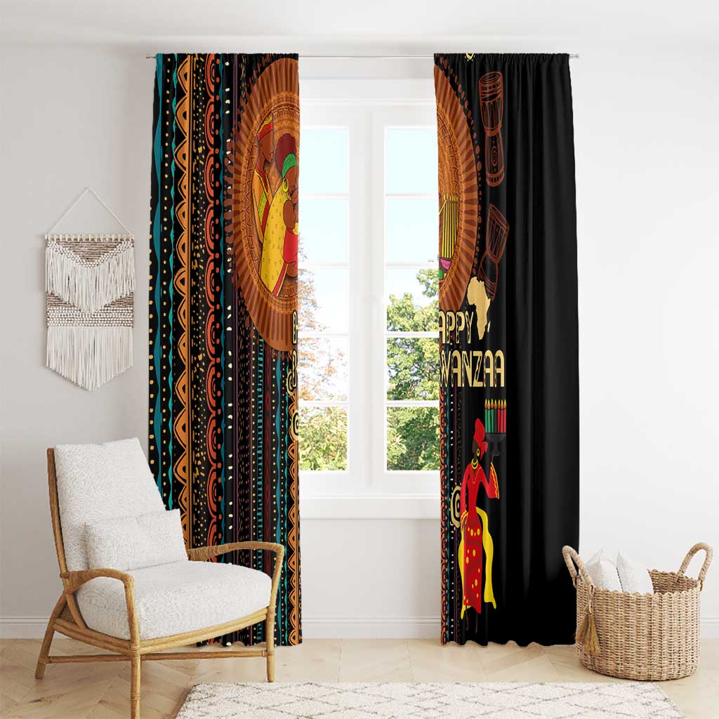 Happy Kwanzaa African Tribal Pattern Window Curtain - Wonder Print Shop
