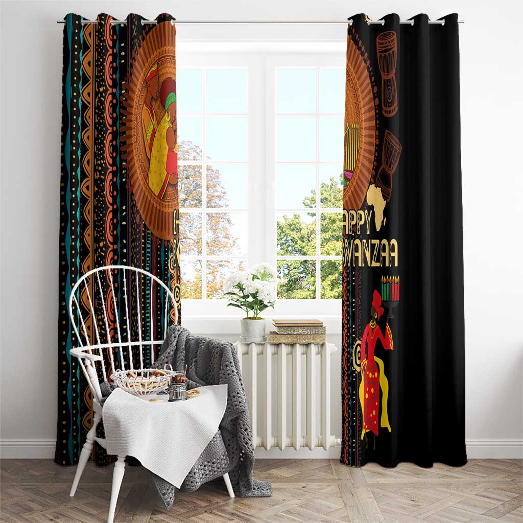 Happy Kwanzaa African Tribal Pattern Window Curtain - Wonder Print Shop