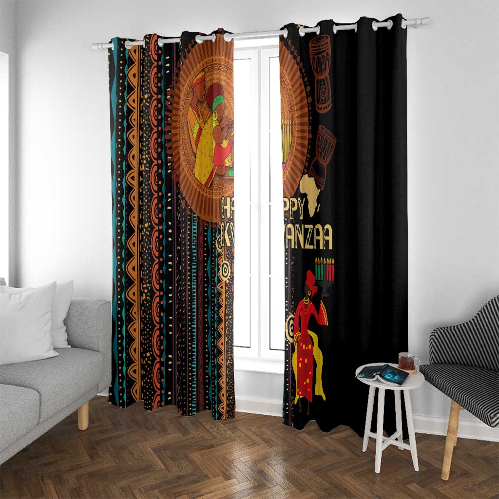 Happy Kwanzaa African Tribal Pattern Window Curtain - Wonder Print Shop