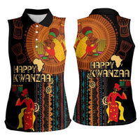 Happy Kwanzaa African Tribal Pattern Women Sleeveless Polo Shirt - Wonder Print Shop