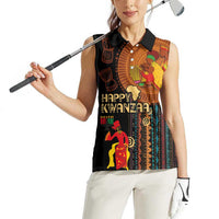 Happy Kwanzaa African Tribal Pattern Women Sleeveless Polo Shirt - Wonder Print Shop
