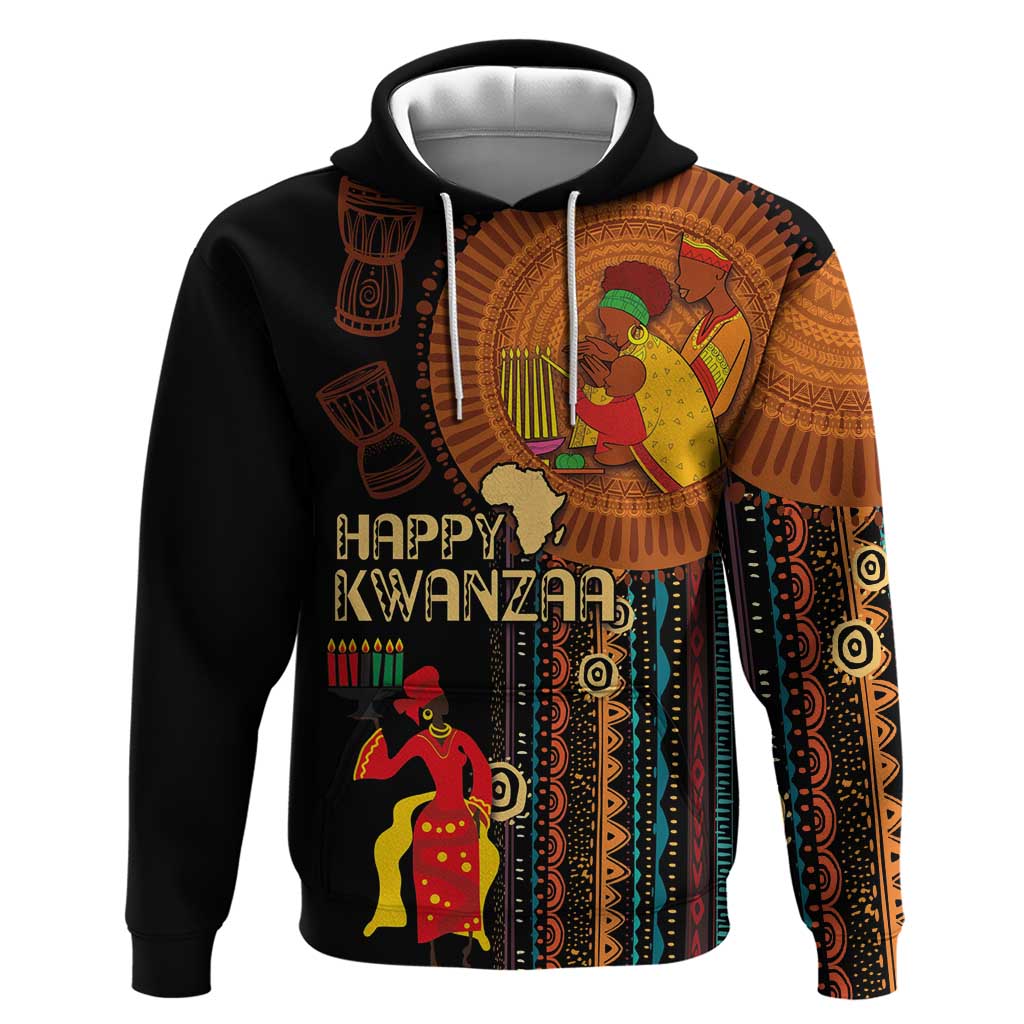 Happy Kwanzaa African Tribal Pattern Zip Hoodie - Wonder Print Shop