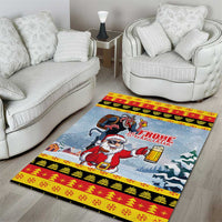 Deutschland Frohe Weihnachten Area Rug Funny Der Weihnachtsmann and Krampus Drink Beer Together - Wonder Print Shop