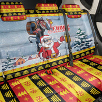 Deutschland Frohe Weihnachten Back Car Seat Cover Funny Der Weihnachtsmann and Krampus Drink Beer Together - Wonder Print Shop