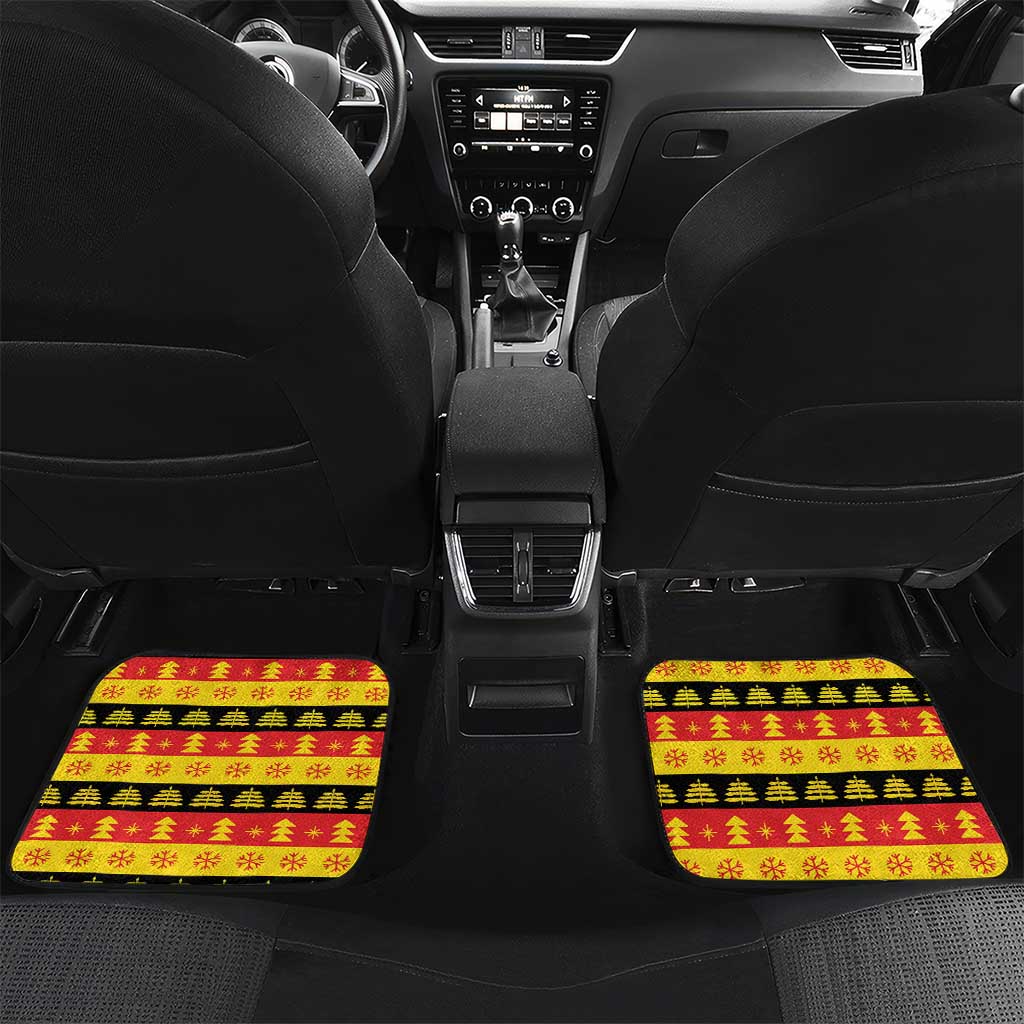 Deutschland Frohe Weihnachten Car Mats Funny Der Weihnachtsmann and Krampus Drink Beer Together - Wonder Print Shop