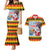 Deutschland Frohe Weihnachten Couples Matching Mermaid Dress and Hawaiian Shirt Funny Der Weihnachtsmann and Krampus Drink Beer Together - Wonder Print Shop