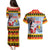 Deutschland Frohe Weihnachten Couples Matching Puletasi and Hawaiian Shirt Funny Der Weihnachtsmann and Krampus Drink Beer Together - Wonder Print Shop
