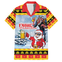 Deutschland Frohe Weihnachten Family Matching Long Sleeve Bodycon Dress and Hawaiian Shirt Funny Der Weihnachtsmann and Krampus Drink Beer Together - Wonder Print Shop