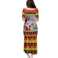 Deutschland Frohe Weihnachten Family Matching Puletasi and Hawaiian Shirt Funny Der Weihnachtsmann and Krampus Drink Beer Together - Wonder Print Shop