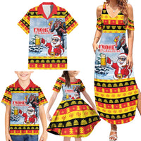 Deutschland Frohe Weihnachten Family Matching Summer Maxi Dress and Hawaiian Shirt Funny Der Weihnachtsmann and Krampus Drink Beer Together - Wonder Print Shop