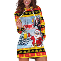 Deutschland Frohe Weihnachten Hoodie Dress Funny Der Weihnachtsmann and Krampus Drink Beer Together - Wonder Print Shop