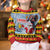 Deutschland Frohe Weihnachten Kid Ugly Christmas Sweater Funny Santa Claus and Krampus Drink Beer Together - Wonder Print Shop