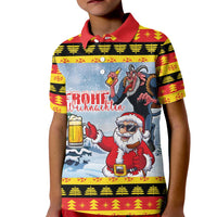 Deutschland Frohe Weihnachten Kid Polo Shirt Funny Der Weihnachtsmann and Krampus Drink Beer Together - Wonder Print Shop