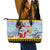 Deutschland Frohe Weihnachten Leather Tote Bag Funny Der Weihnachtsmann and Krampus Drink Beer Together - Wonder Print Shop