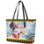 Deutschland Frohe Weihnachten Leather Tote Bag Funny Der Weihnachtsmann and Krampus Drink Beer Together - Wonder Print Shop