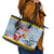 Deutschland Frohe Weihnachten Leather Tote Bag Funny Der Weihnachtsmann and Krampus Drink Beer Together - Wonder Print Shop