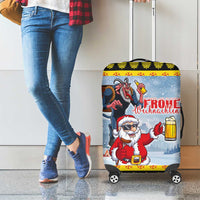 Deutschland Frohe Weihnachten Luggage Cover Funny Der Weihnachtsmann and Krampus Drink Beer Together - Wonder Print Shop