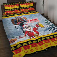 Deutschland Frohe Weihnachten Quilt Bed Set Funny Der Weihnachtsmann and Krampus Drink Beer Together - Wonder Print Shop