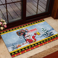 Deutschland Frohe Weihnachten Rubber Doormat Funny Der Weihnachtsmann and Krampus Drink Beer Together - Wonder Print Shop