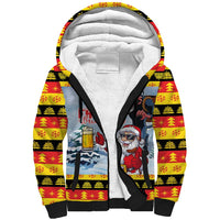 Deutschland Frohe Weihnachten Sherpa Hoodie Funny Der Weihnachtsmann and Krampus Drink Beer Together - Wonder Print Shop