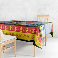 Deutschland Frohe Weihnachten Tablecloth Funny Der Weihnachtsmann and Krampus Drink Beer Together - Wonder Print Shop