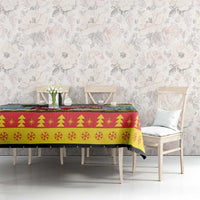 Deutschland Frohe Weihnachten Tablecloth Funny Der Weihnachtsmann and Krampus Drink Beer Together - Wonder Print Shop