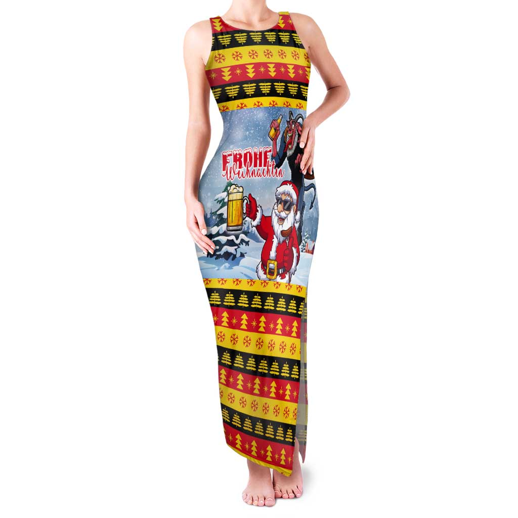 Deutschland Frohe Weihnachten Tank Maxi Dress Funny Der Weihnachtsmann and Krampus Drink Beer Together - Wonder Print Shop
