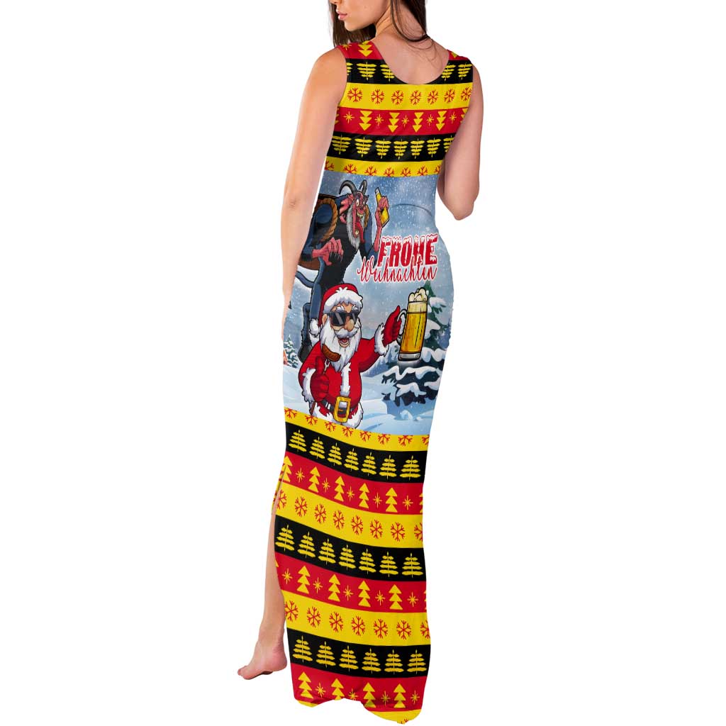 Deutschland Frohe Weihnachten Tank Maxi Dress Funny Der Weihnachtsmann and Krampus Drink Beer Together - Wonder Print Shop