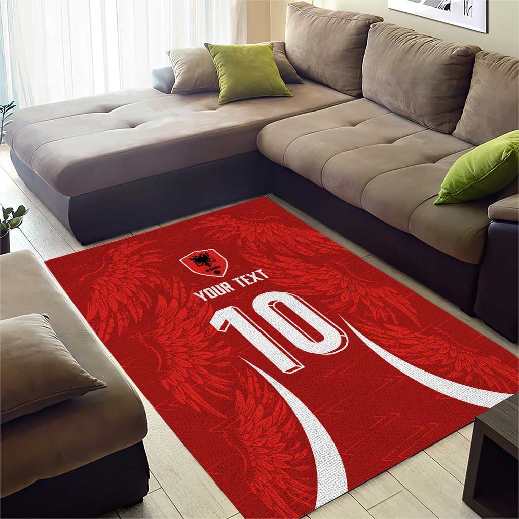 Custom Albania National Football Area Rug The Wings Sporty Style - Wonder Print Shop