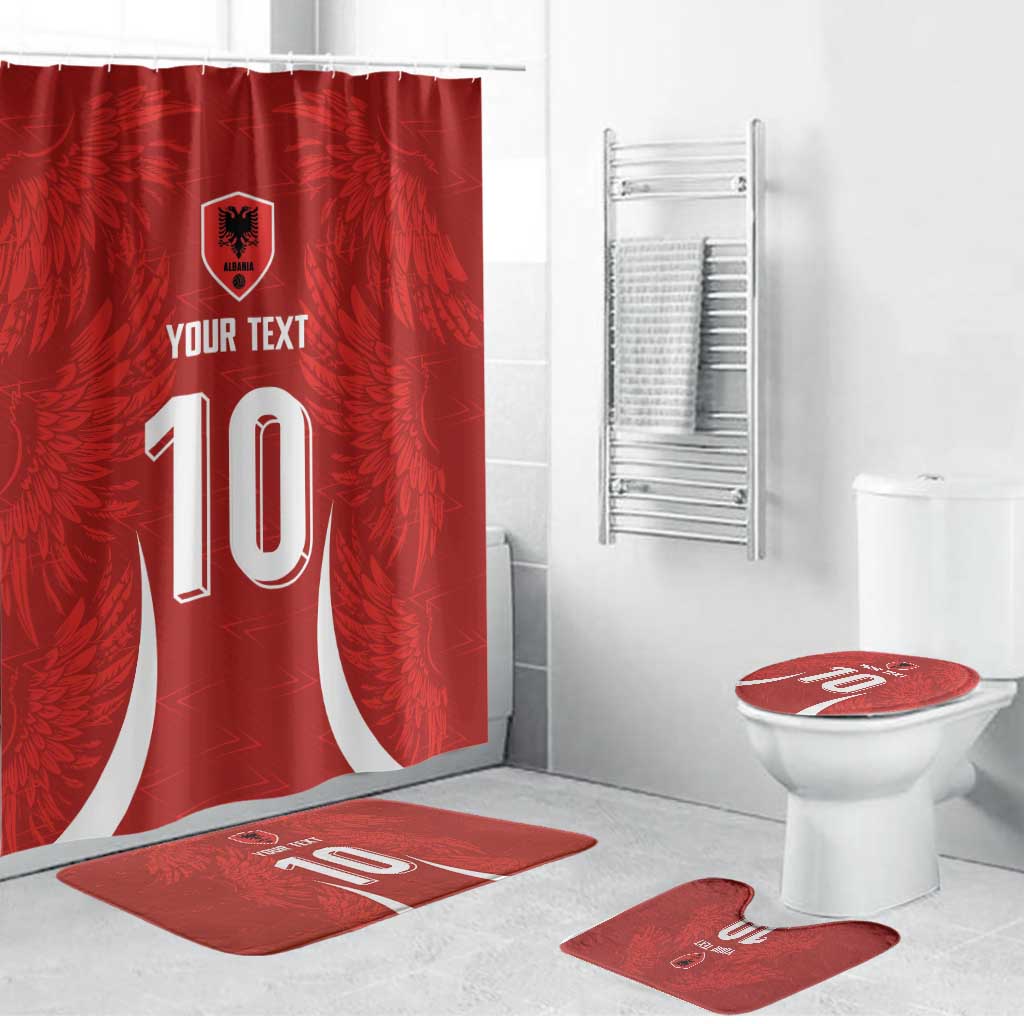 Custom Albania National Football Bathroom Set The Wings Sporty Style - Wonder Print Shop