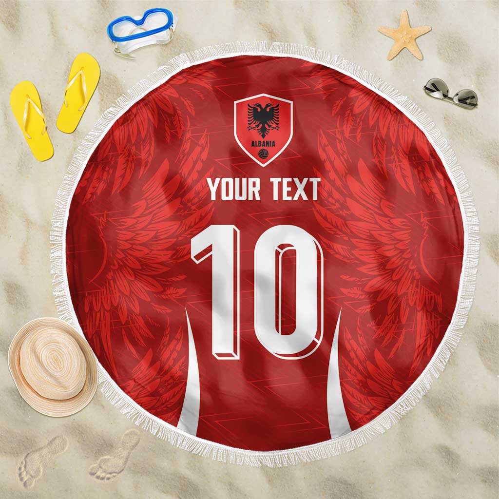 Custom Albania National Football Beach Blanket The Wings Sporty Style - Wonder Print Shop